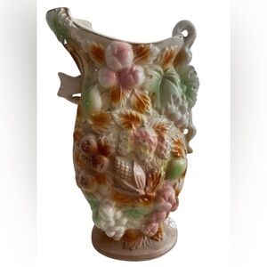 Floral Ceramic Vase with Pastel Accents